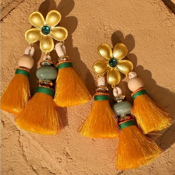 Fashion Jewelry Jewelry - Large Floral Tassel Earrings
